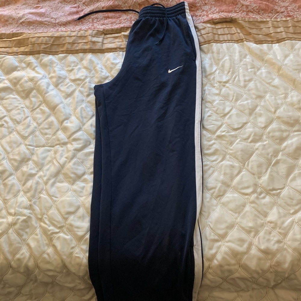 M Navy Blue/White Nike Basketball Pants